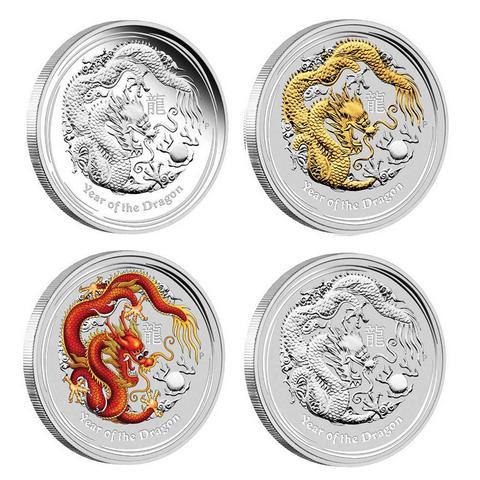 2012龍年紀念銀幣套幣組